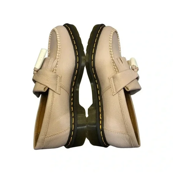 Dr. Martens Adrian Leather Tassle Loafers NWT/NWB | Vintage Taupe - Size 10 - Picture 12 of 14